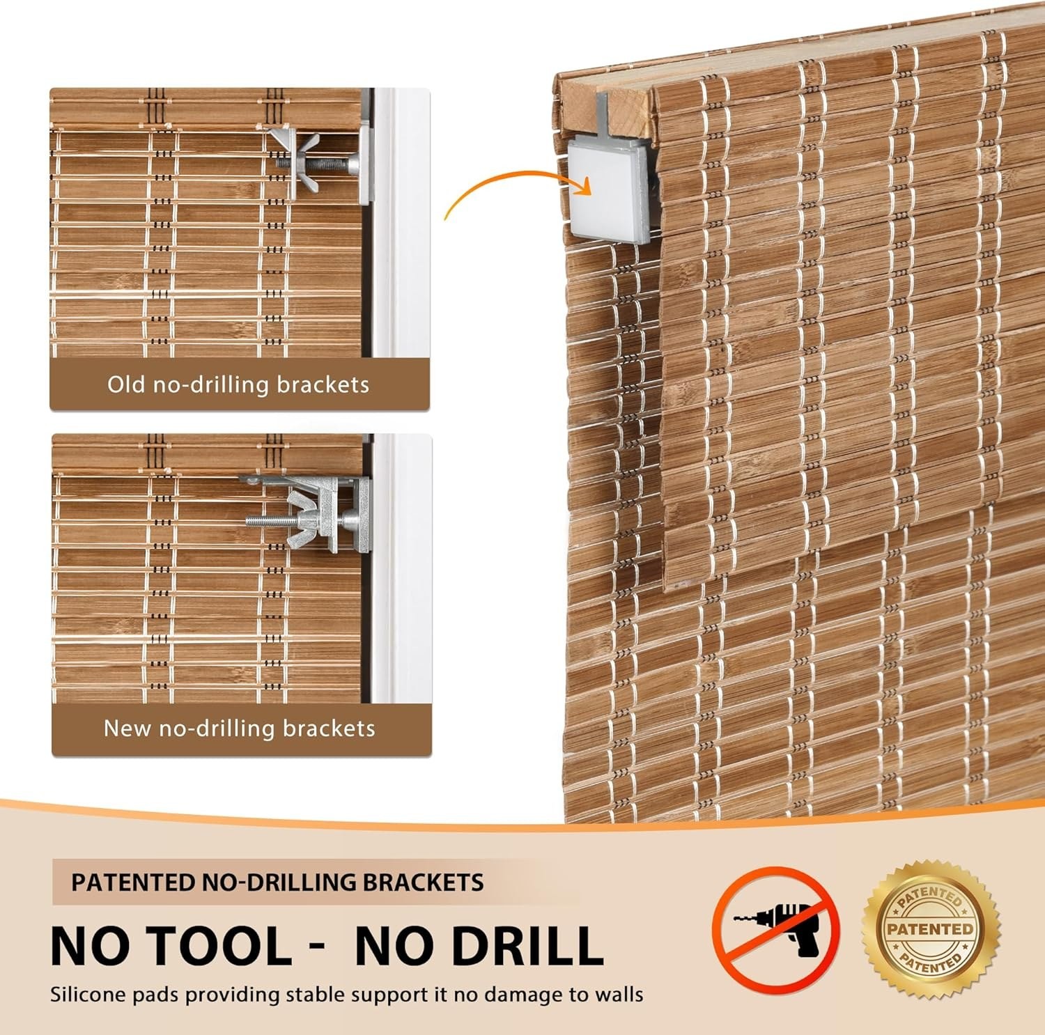 LazBlinds Cordless Bamboo Roman Shades 31×48 Open Box MSRP $79 FREE SHIP