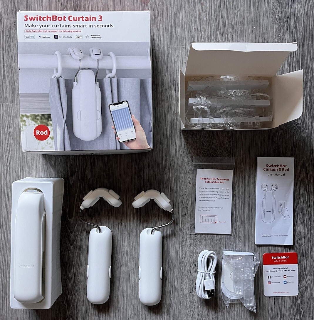 SwitchBot ‎Curtain Rod 3 Smart Opener Electric Motor Wireless Bluetooth Remote
