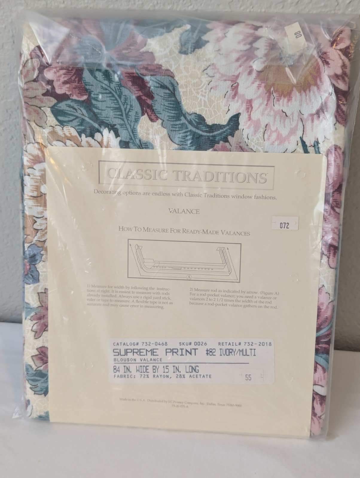 JCPenney Classic Traditions Blouson Valance 84×15 ~ Cottagecore Floral NEW NIP