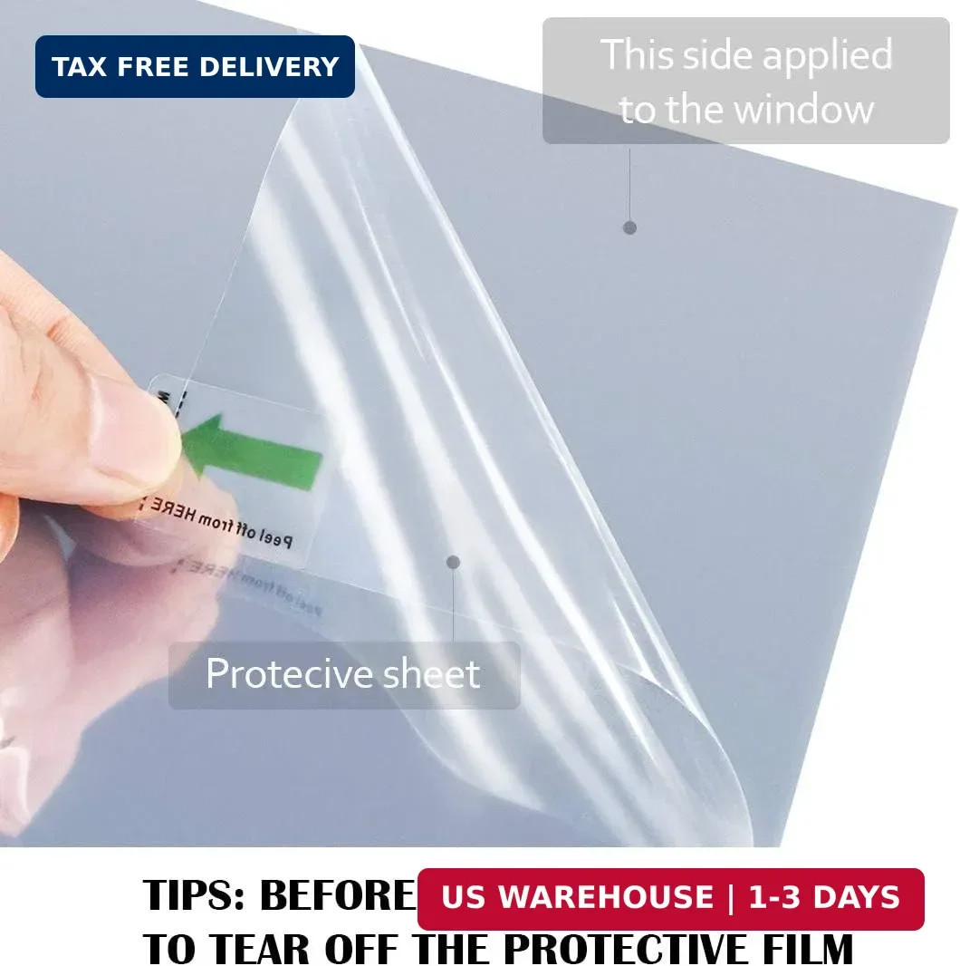 WPCTEV Window Film One Way Mirror Tint Vinyl Daytime Privacy Static Non-Adhesive