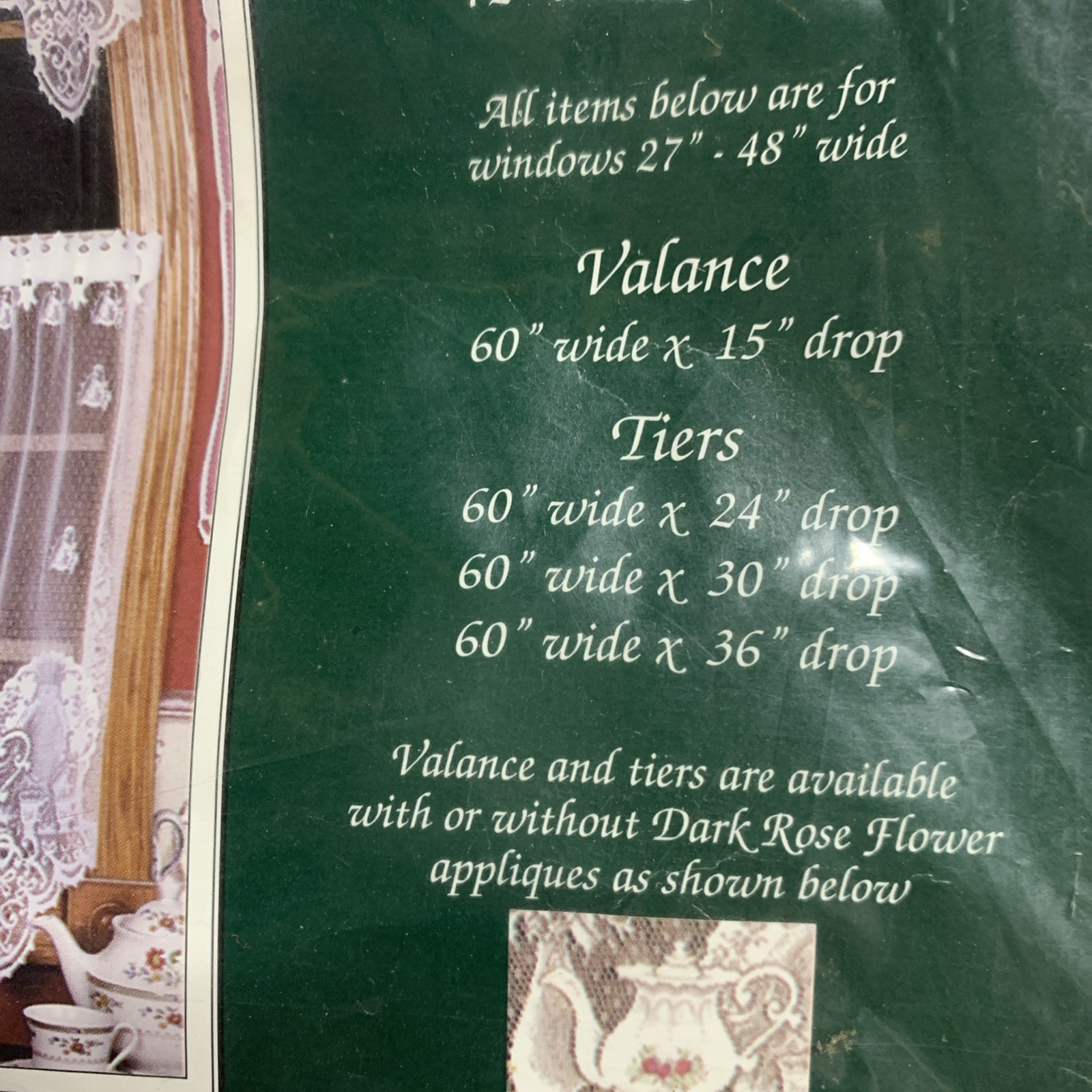 Heritage Lace Teatime Ready-Made Lace Curtains 60 X 24 Tier Curtain