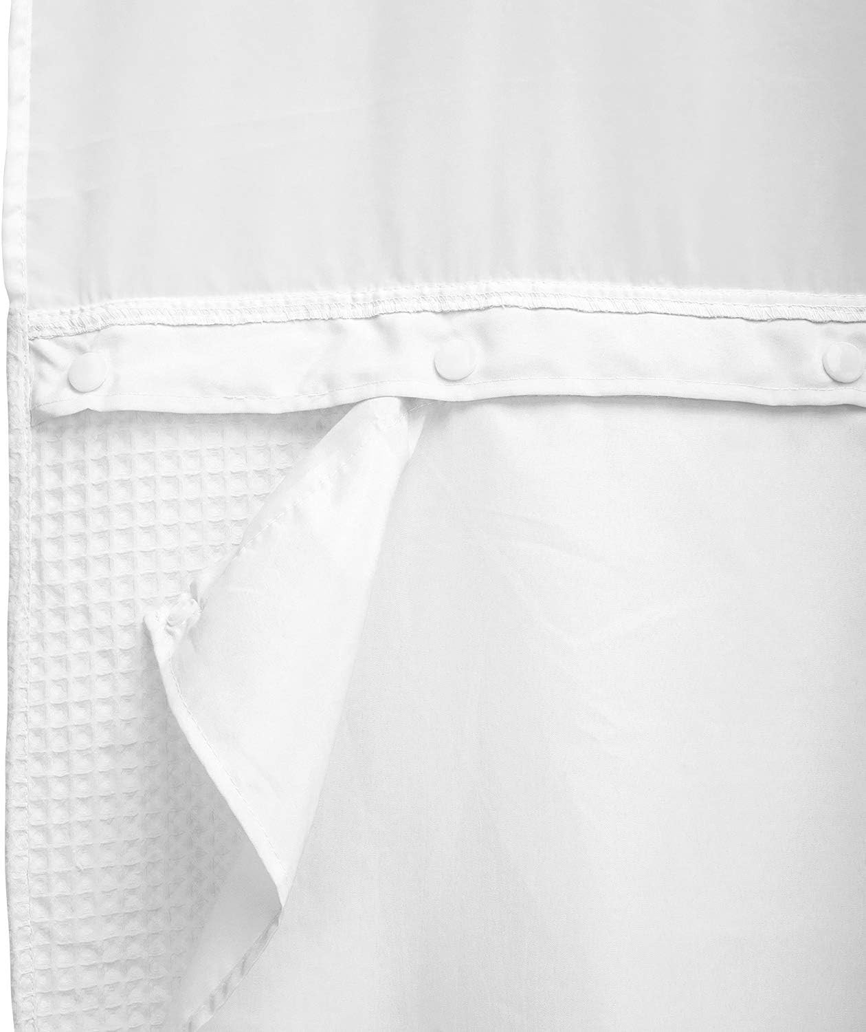 Barossa Design Fabric Snap-in Shower Curtain 70W x 54L (Pack of 1), White