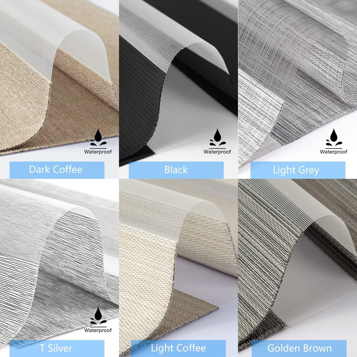 Zebra Shade Fabric Samples, Dual Layer Sheer Roller Shade Fabric Swatch