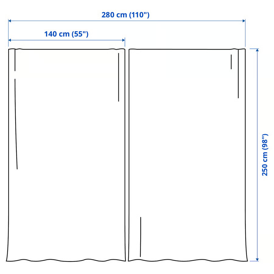 Ikea SET OF 2 PANELS Sanela Curtains Drapes Room Darkening Velvet 55″x98″