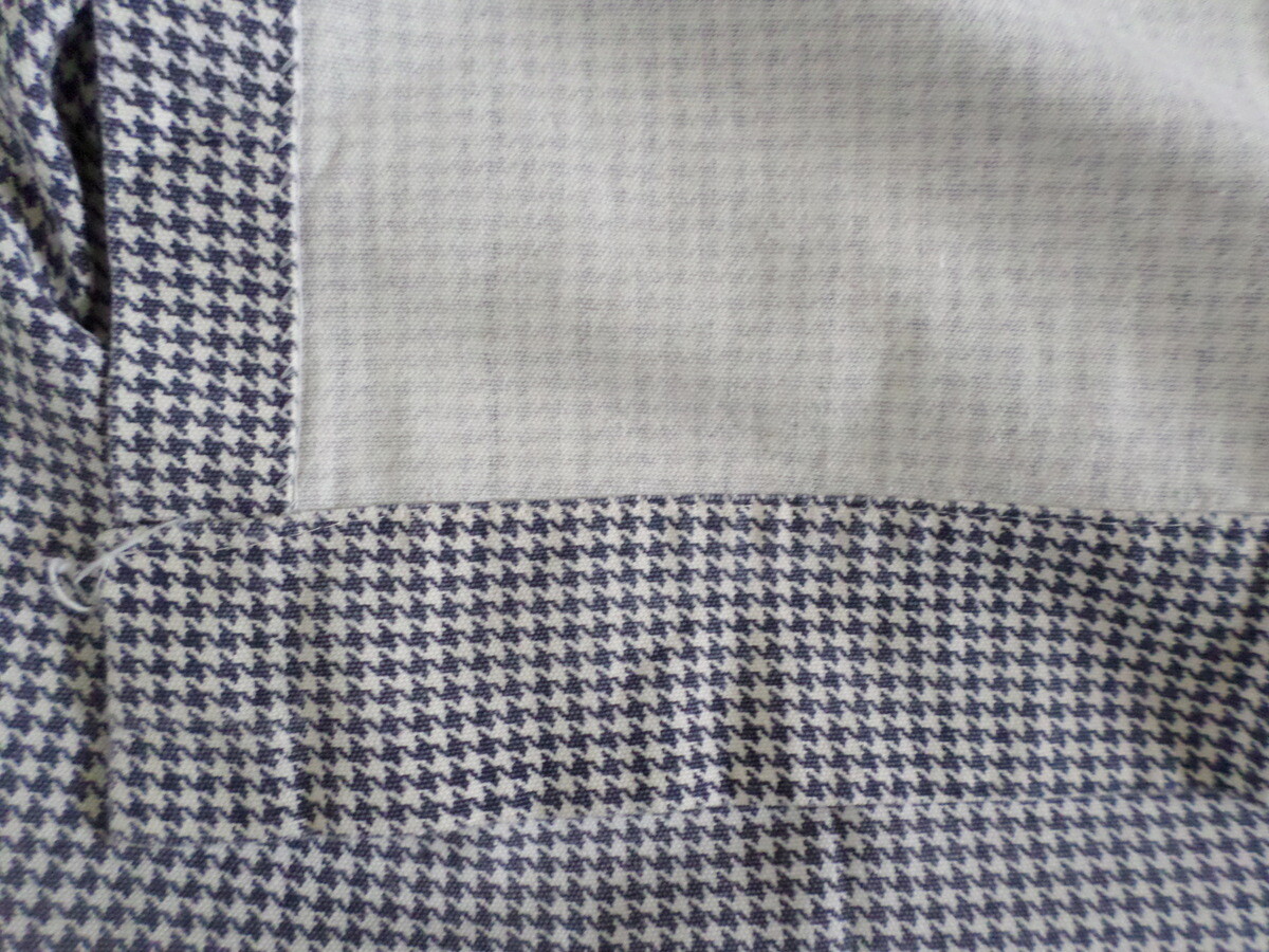 Tab Top Curtain Panel Cotton Country Red Check or Blue Houndstooth BUY 1 OR MANY