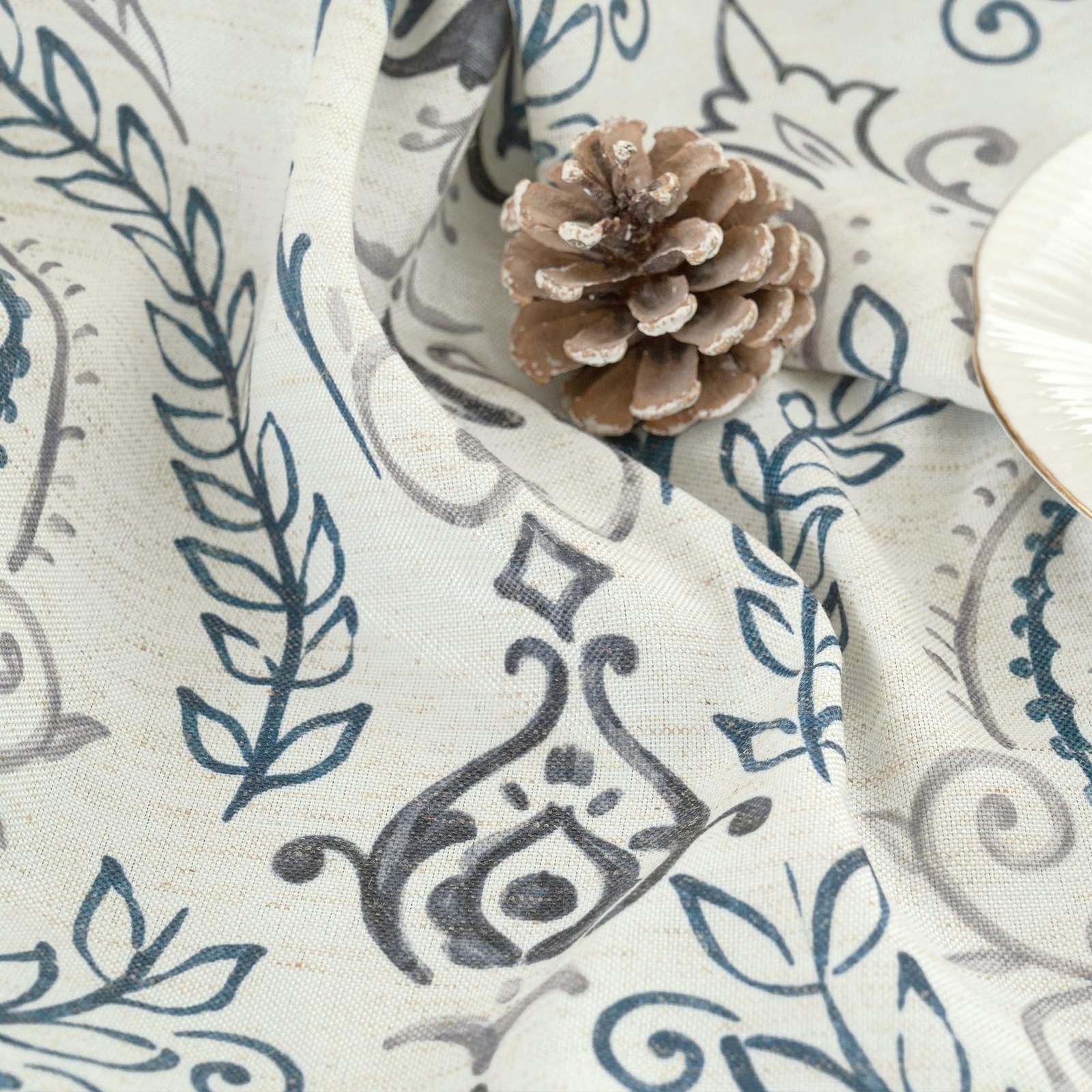 Linen Curtains 40 inch Length for Small Windows, Light Filtering Semi Sheer L…