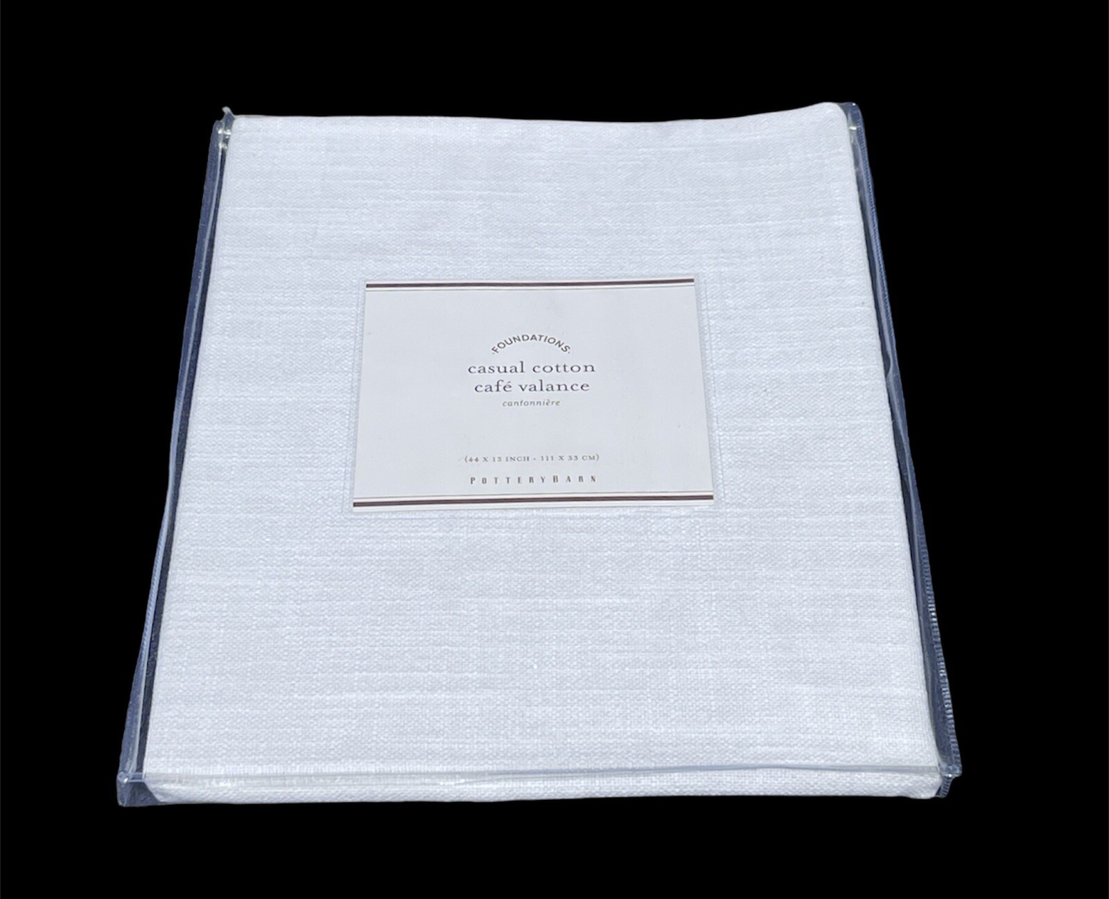 2- Foundations Casual Cotton Cafe Valance By Pottery Barn -White – 44X13in