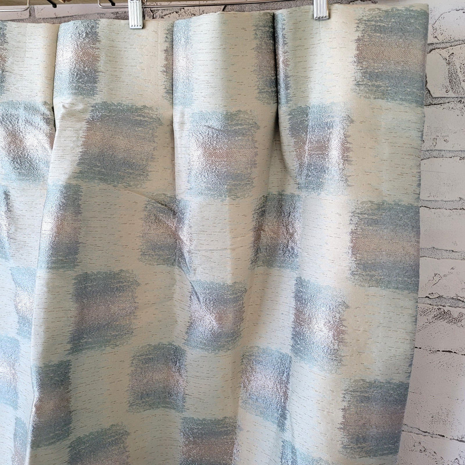 Retro Custom Curtain Panels Lined Drapery Geometric Vintage Pleated