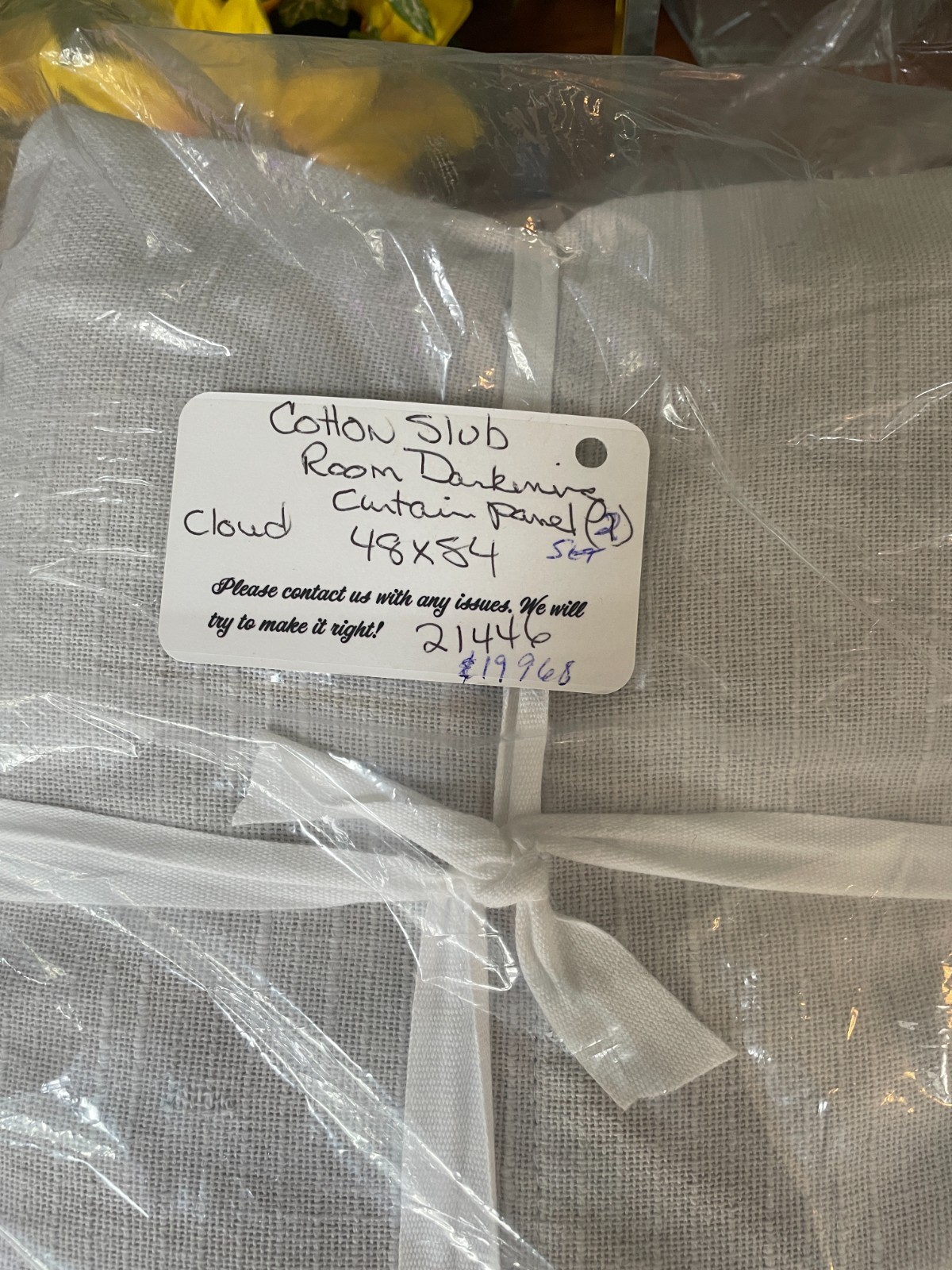 NWT QUINCE BLACKOUT COTTON SLUB CURTAIN PANEL SET 2 CLOUD GREY 48 X 84 $119.80
