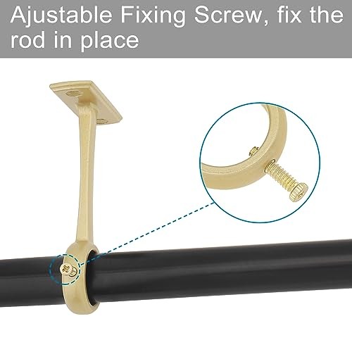 Ceiling-Mount Curtain Rod Brackets, Heavy Duty Ceiling and Wall Gold (Set of 2)