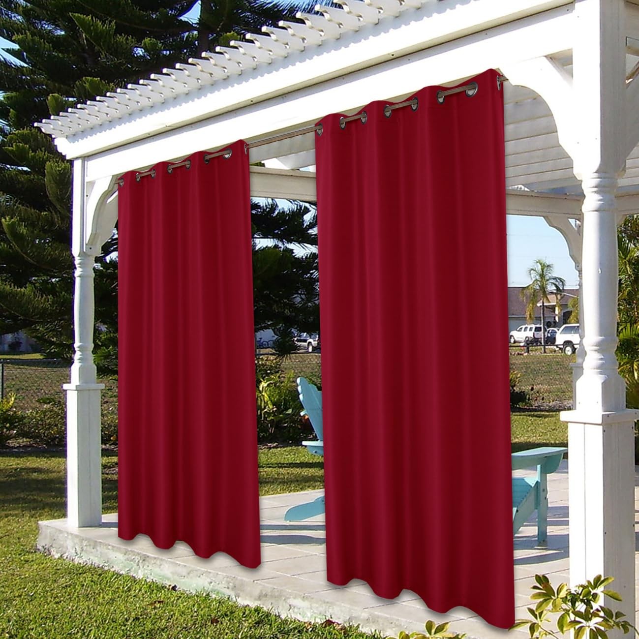 Waterproof Indoor/Outdoor Curtains for Patio Thick Privacy Grommet Curtains f…