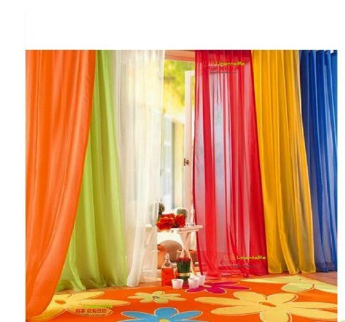 Elegant Solid Sheer Panel Window Curtain – All sizes – All colors – 2 Panels