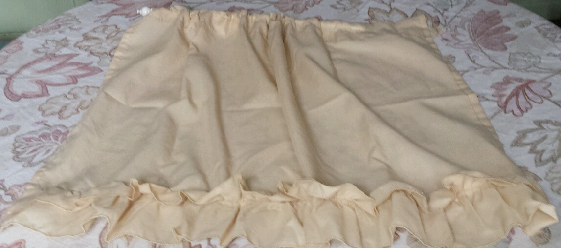 Two Retro Plain Off White/Yellow Curtains Made in the USA