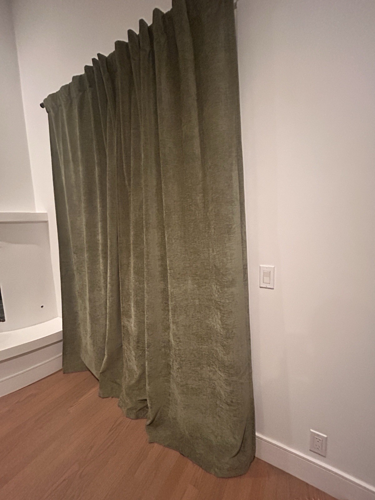 West Elm Worn Velvet Curtain Panels | Tarragon/Olive/Sage | 48×96” | In Pairs