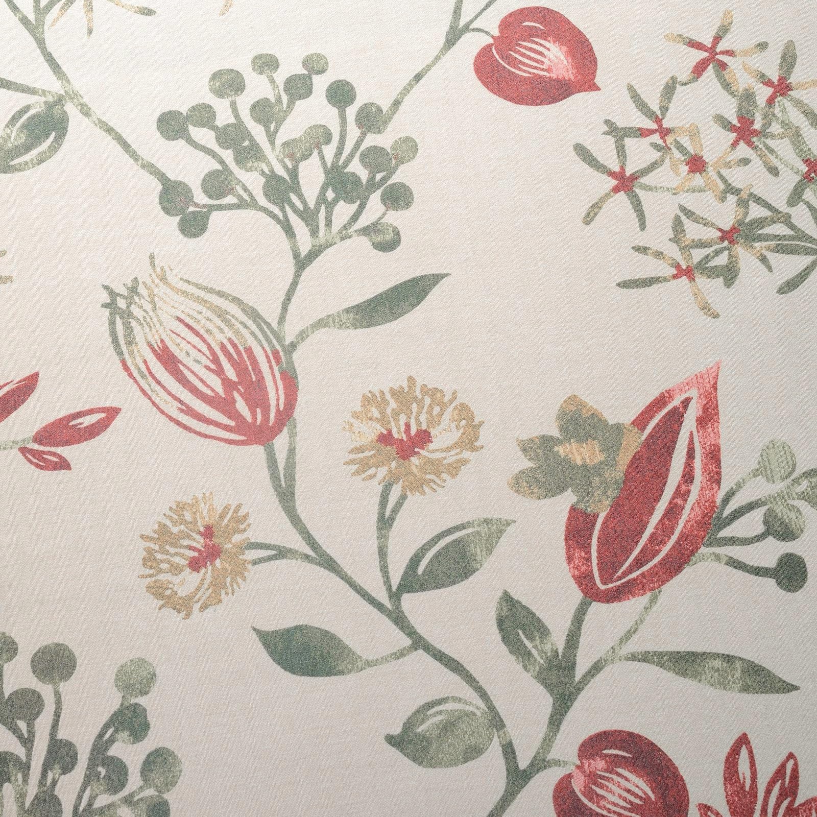 SUOUO Red Floral Curtains 84 inches Long Light Filtering Grommet 2 Panels