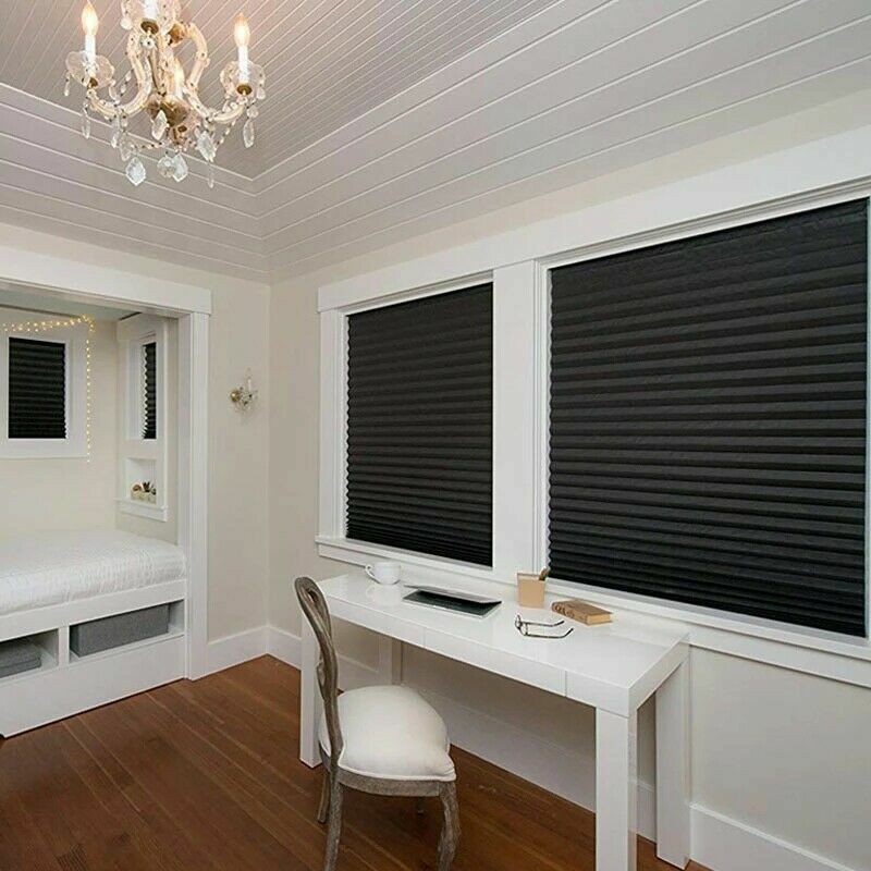 2 Pack 72in Paper Pleated Window Shades Temporary Half Blackout Blinds