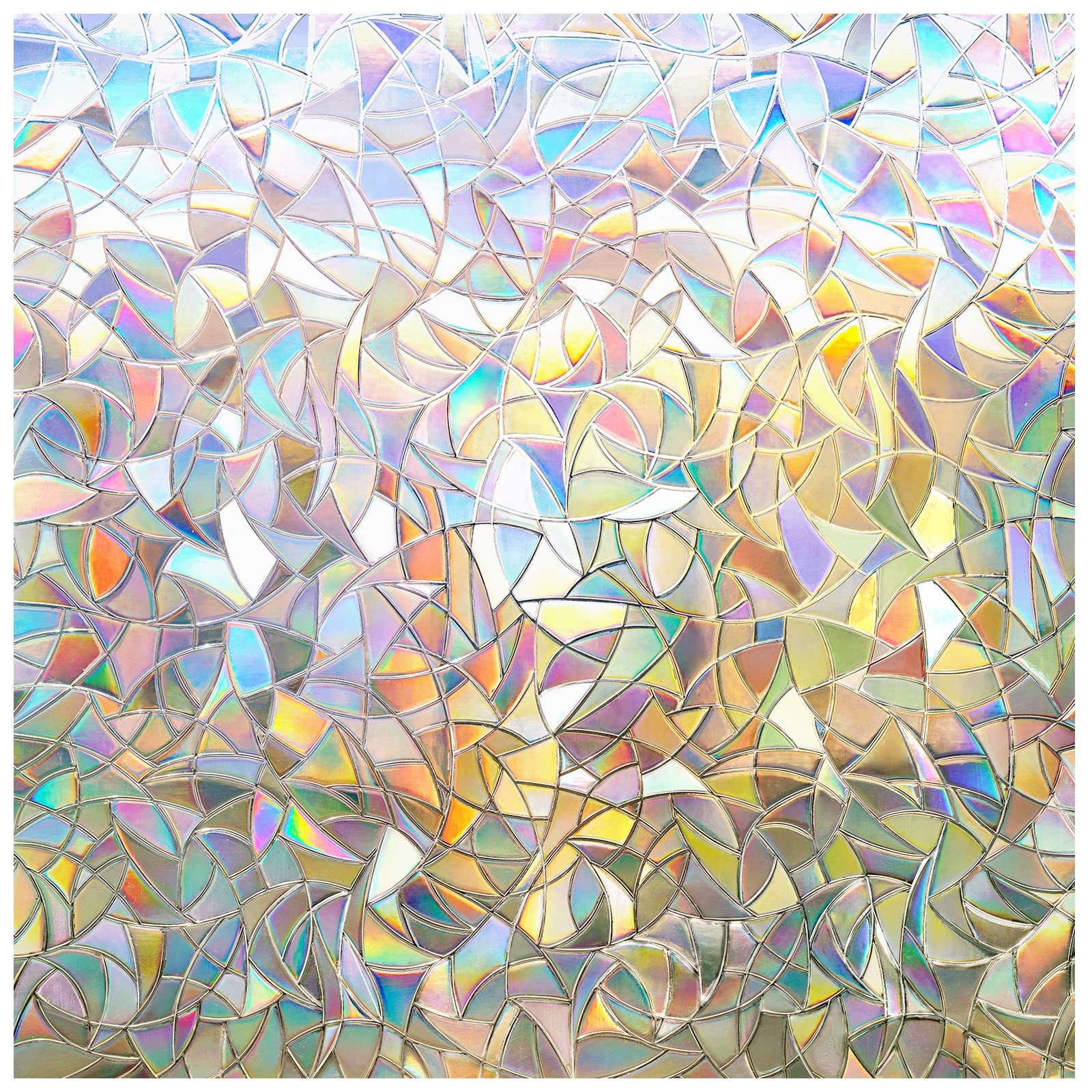 rabbitgoo Window Privacy Film Rainbow Decorative 17.5″ x 78.7″, Clear