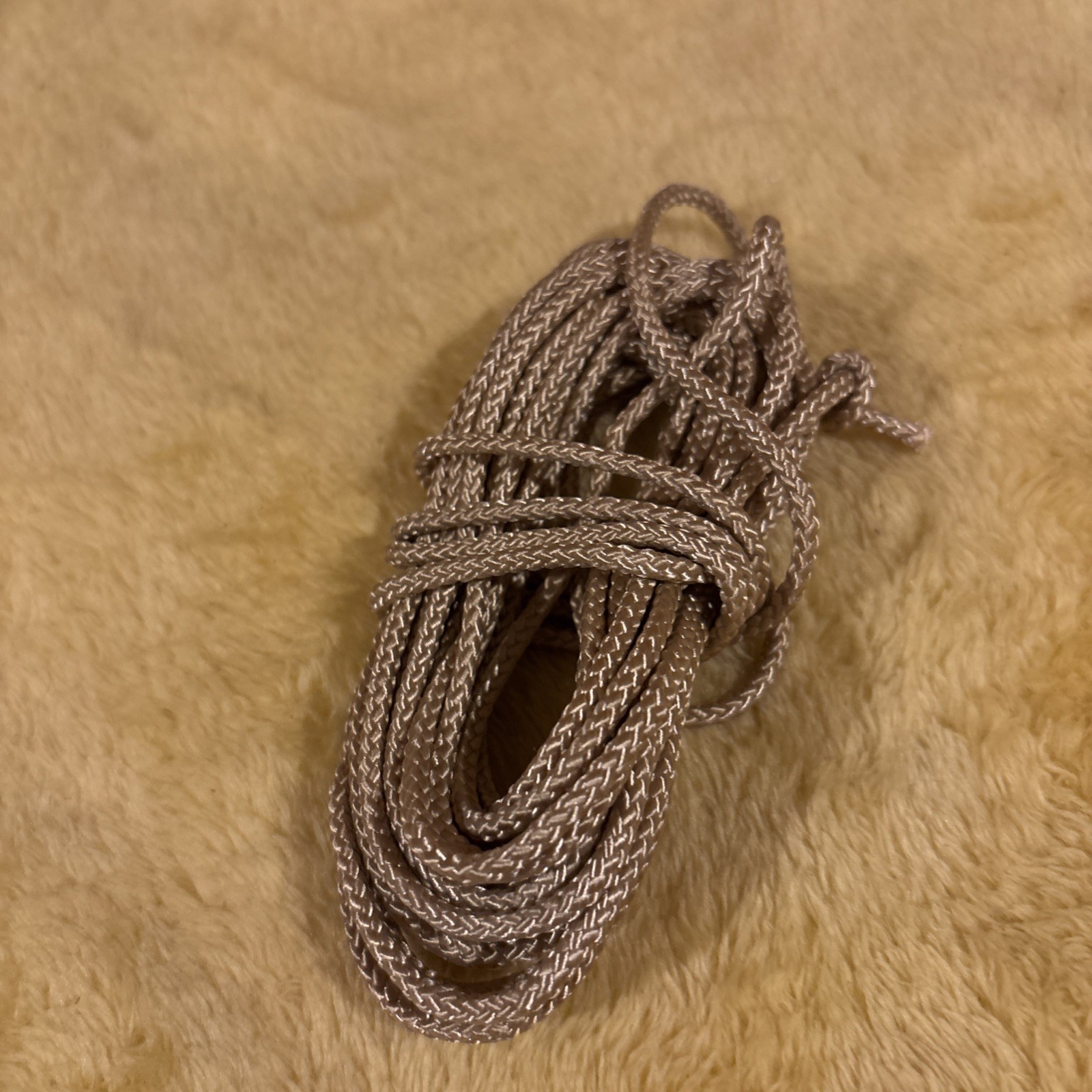 NOS 14 feet 1/8” Traverse Rod Cord brown/ gold.