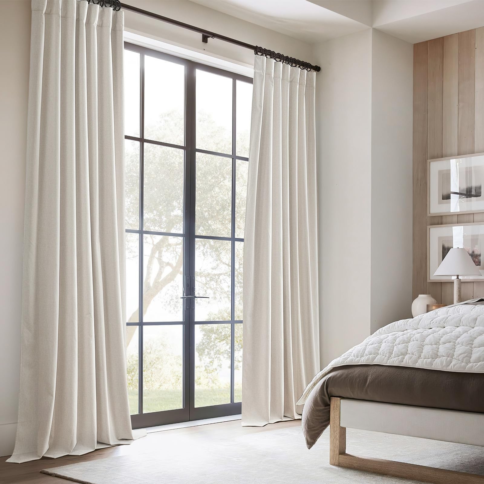 100 Percent Blackout Sliding Glass Door Curtains 120 Inches Long 2 Panels, 10…