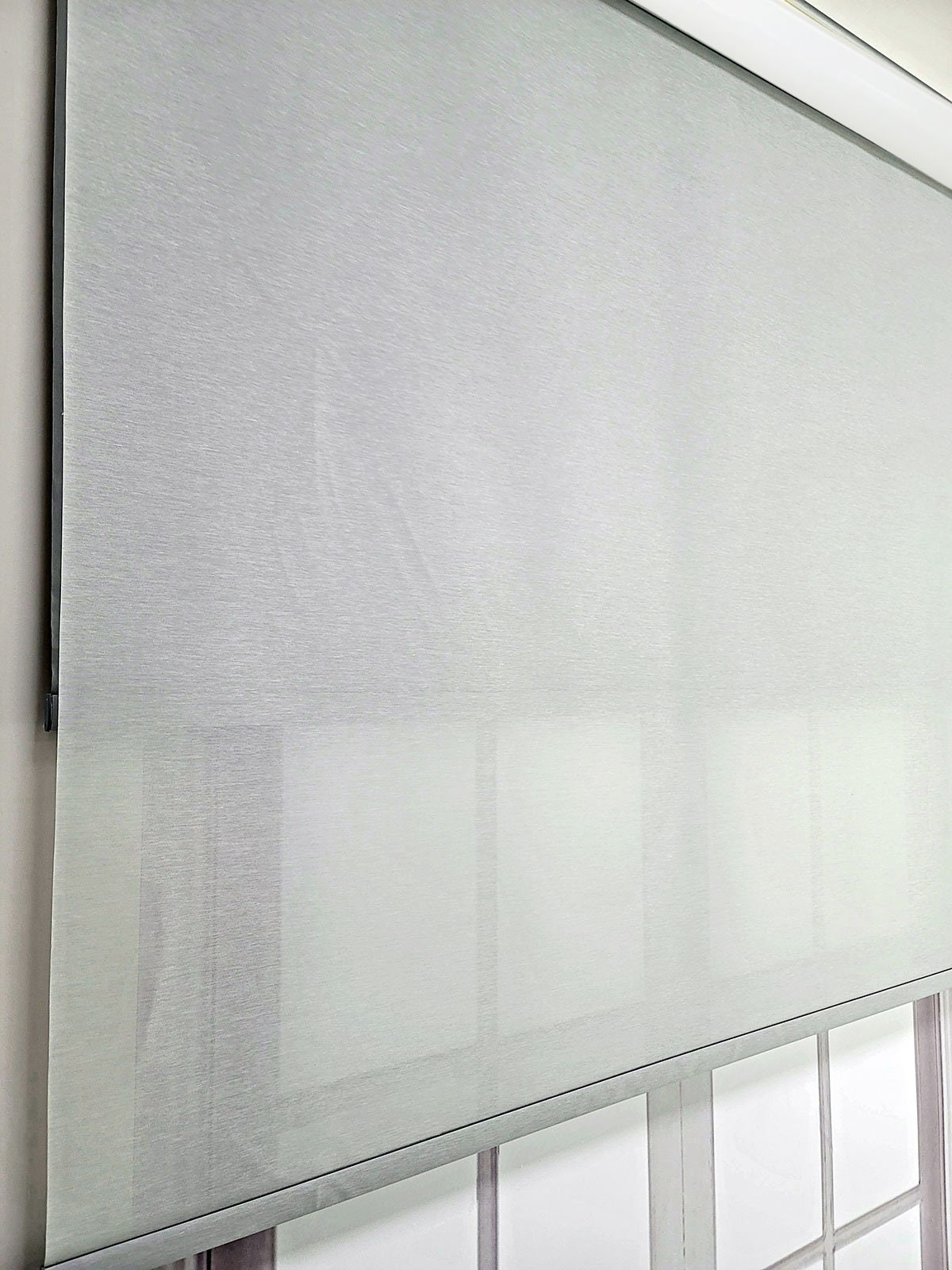 Plain Fabric Double Mechanism Tulle and Roller Blinds Curtain, Light filtering,