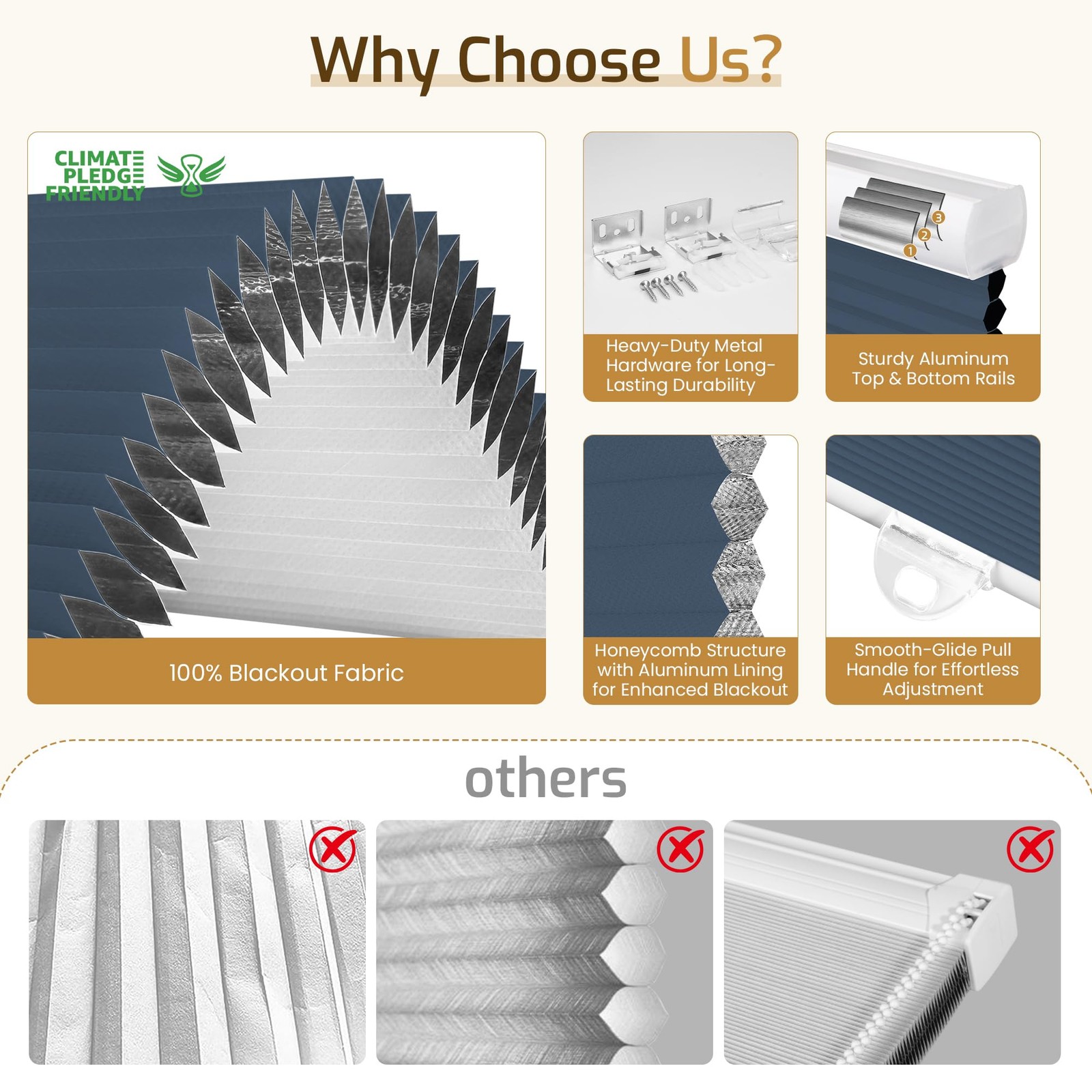 Grandekor Cellular Shades Blackout Cordless Cellular Blinds Honeycomb Blinds