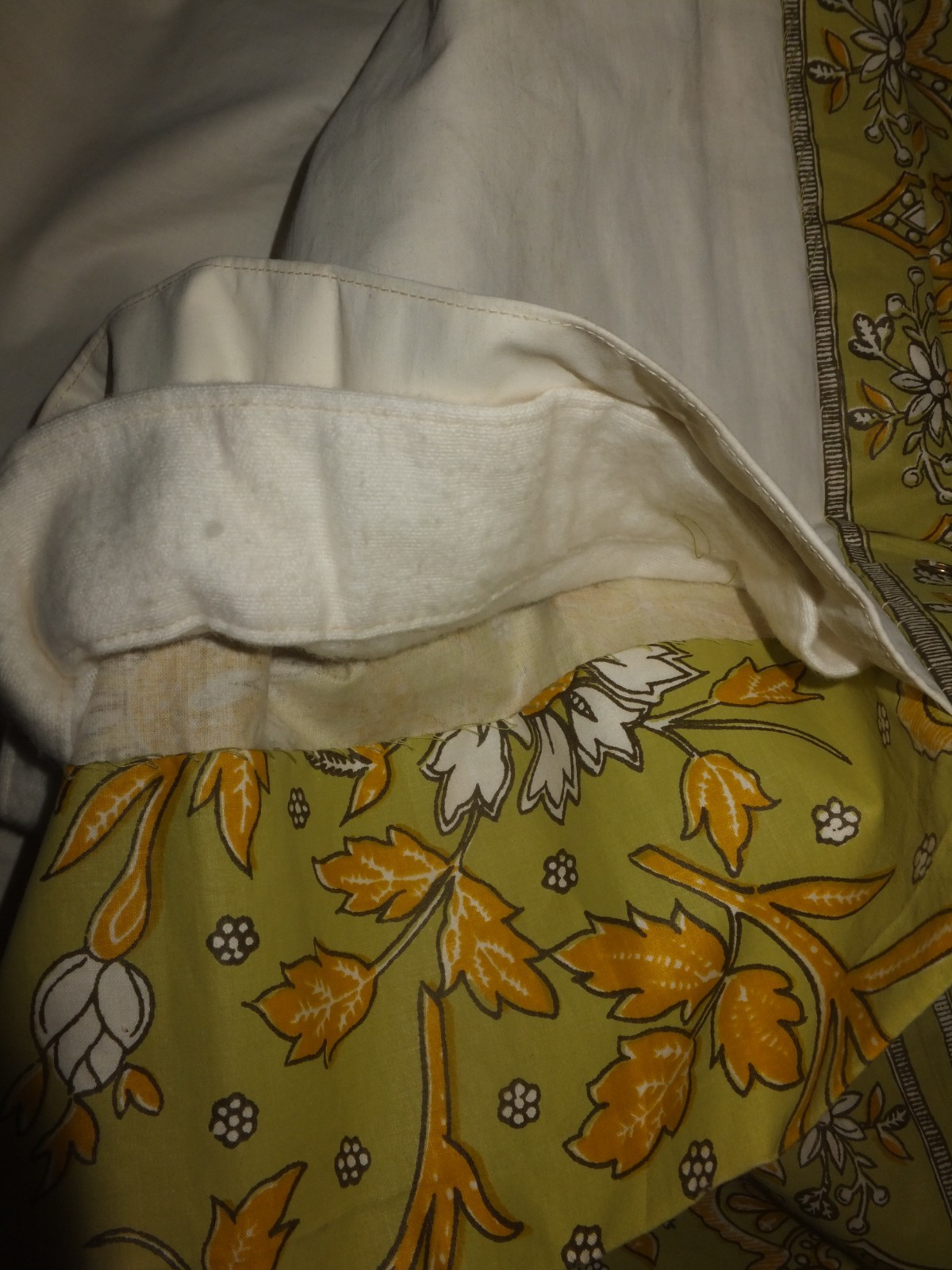 Drapes Custom Pinch Pleated Lined Floral 124X106” Loden Ochre Designer Fab Excel