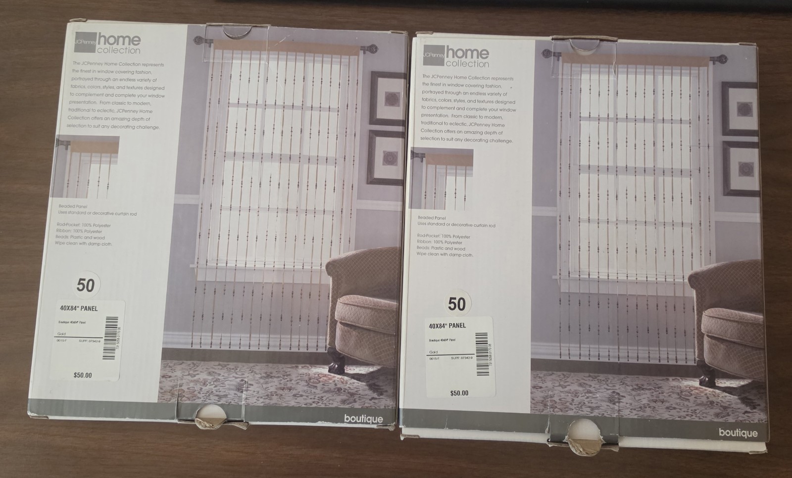 JCPENNEY Home Collection 40″ x 84″ Beaded Panel Boutique Gold Boho Hippie Lot