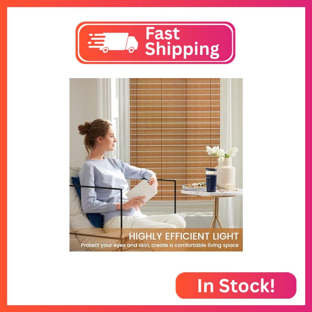 DKTIE Wooden Blinds Pattern Decorative Window Privacy Film, Sun Blocking Heat Co