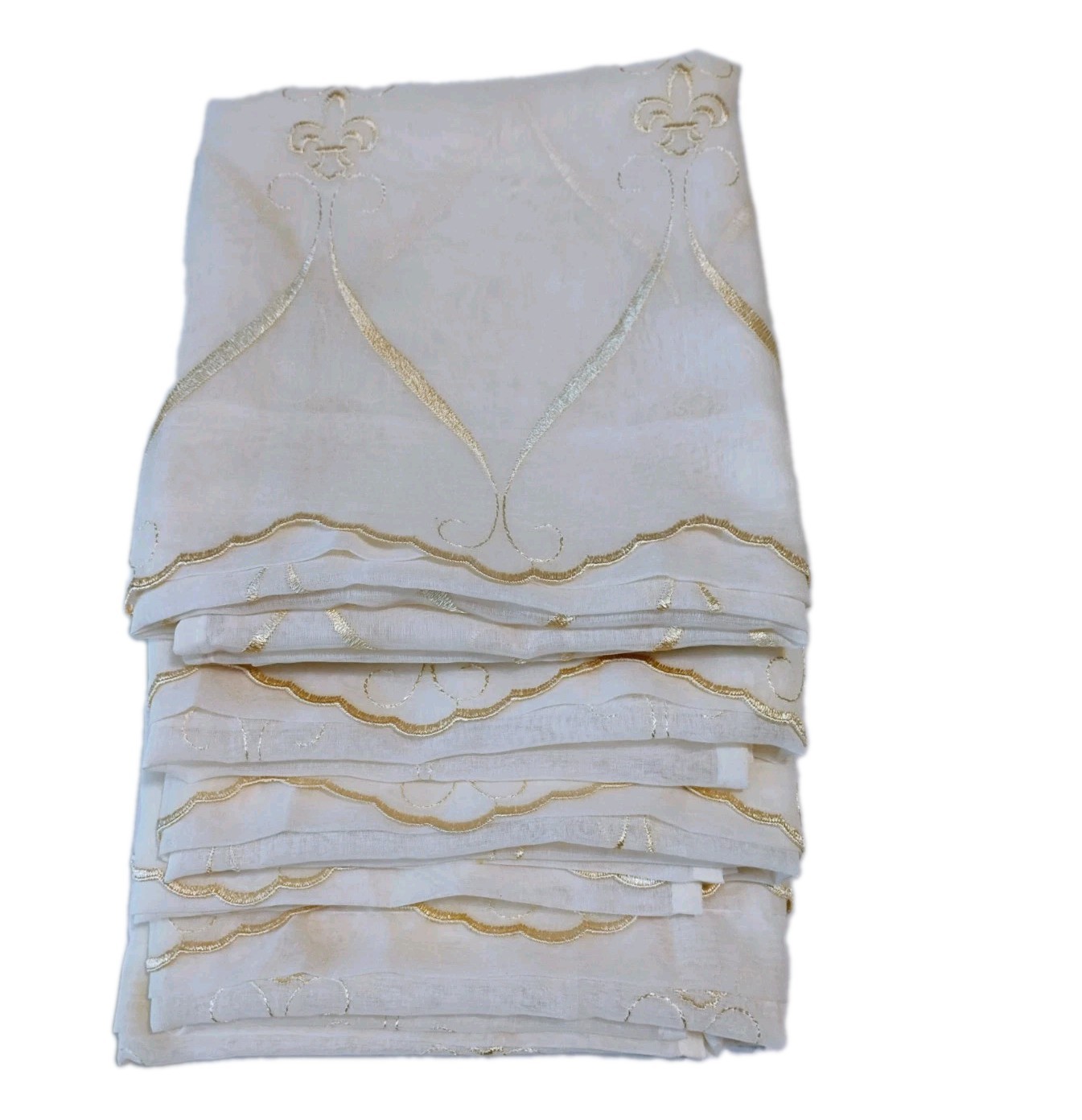4 Croscill Cavalier Sheer Federal Panel Curtains, 40- 83 Inches, Ivory
