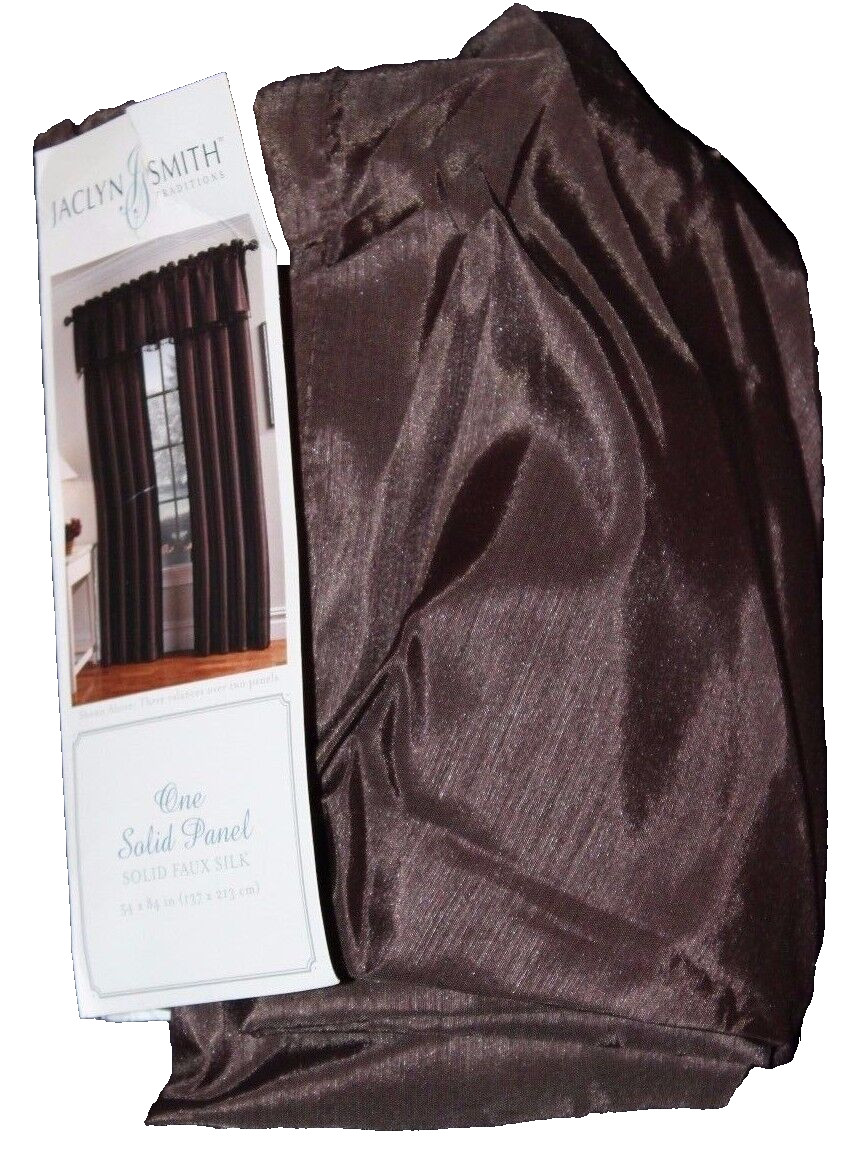 Jaclyn Smith One Solid Faux Silk Chocolate Brown Solid Panel – 54×84″