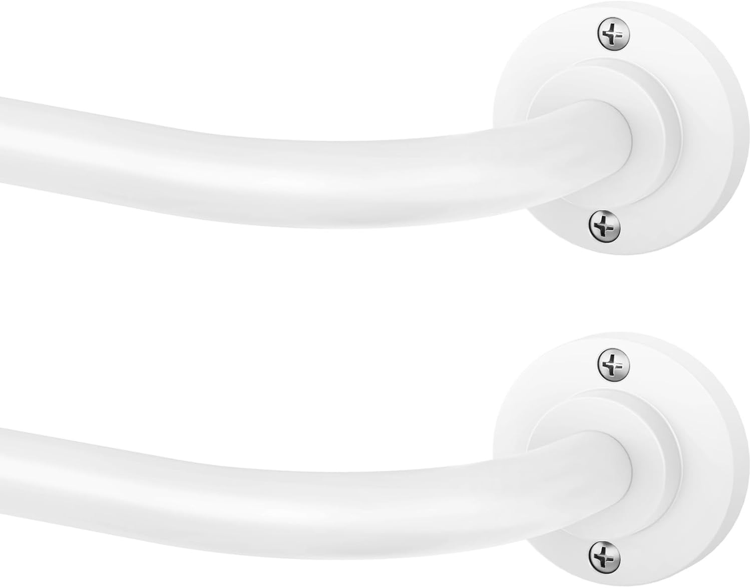 HeiDear 2 Pack White Curtain Rod Modern Adjustable 5/8 Inch Wrap Around Windo…