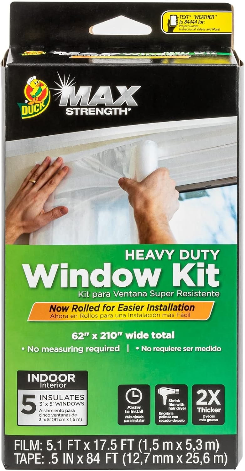 Duck MAX Strength Window Insulation Kit, Winter Window Seal Kit Fits up to 5