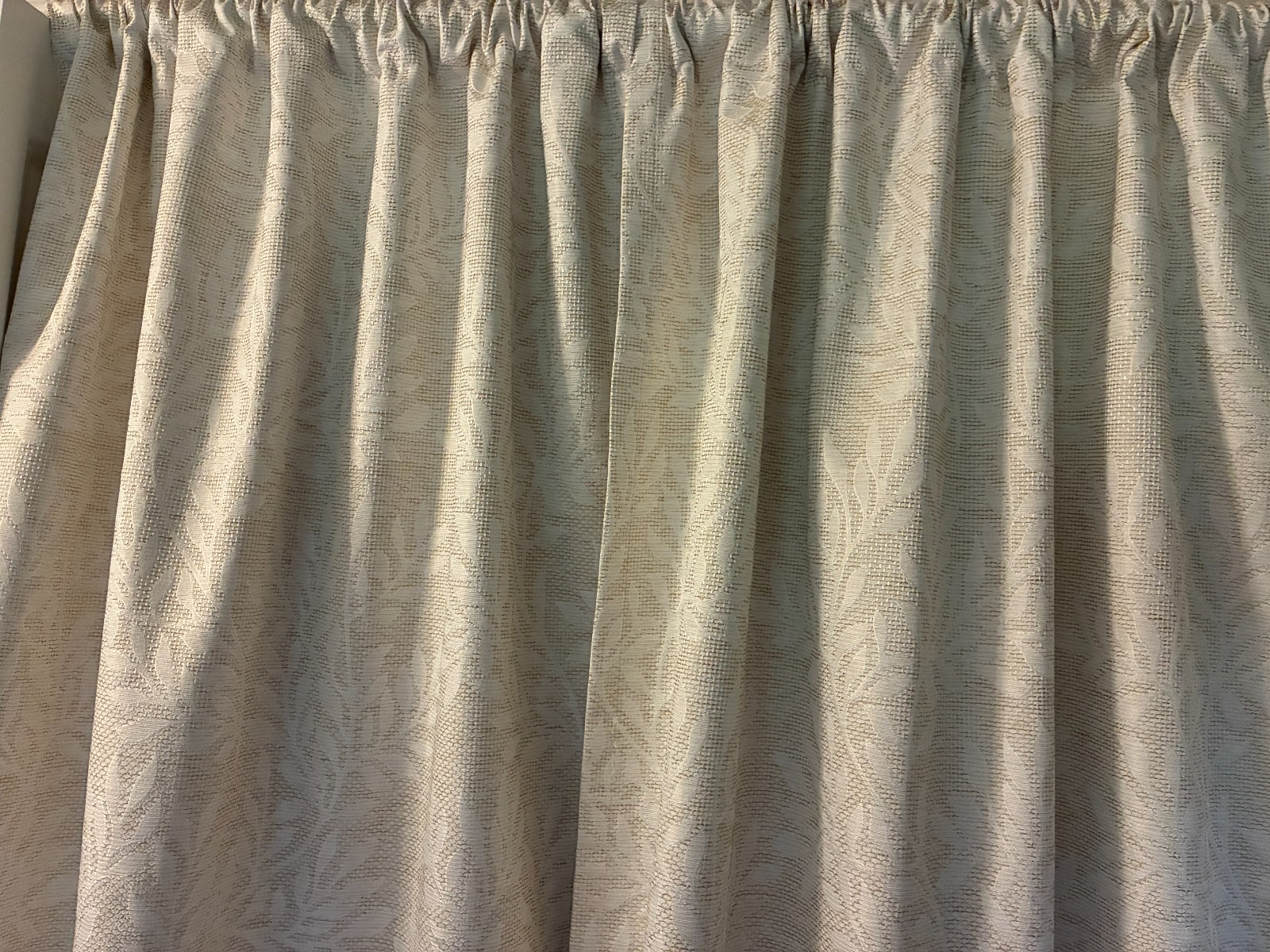 2 curtain panels Mainstays Jacquard beige blackout 37W x 84L