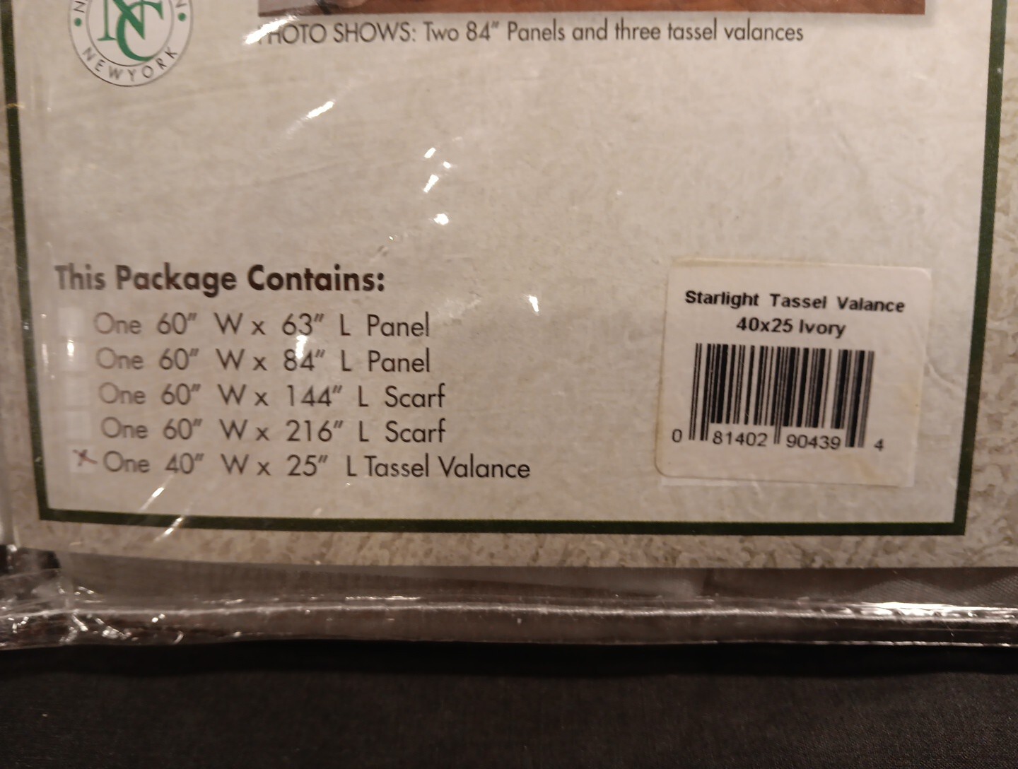 3 Starlight Ivory ‘Textured Snow’ Valances 40″ X 25″ NEW Set Of Three W/ Tassle