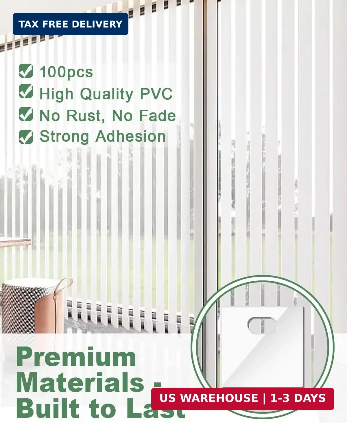 Anyongora 100Pcs Vertical Blinds Replacement Slats Repair Kit – Transparent PVC