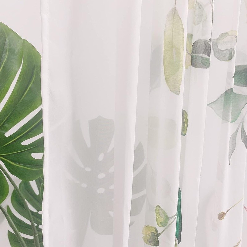 Sheer Chiffon Curtain Panels Lightweight Breathable Window Drapes Soft Fabric US