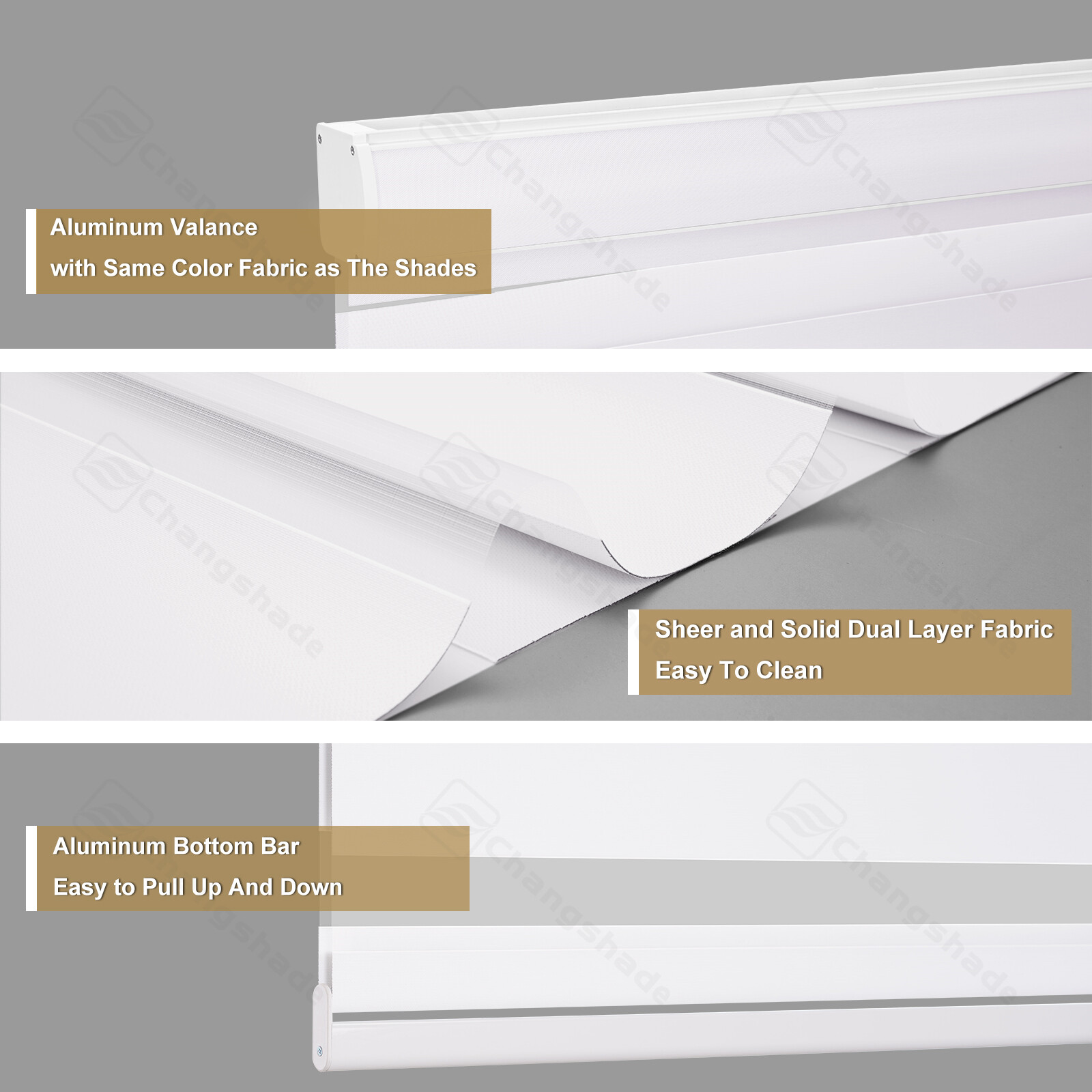 Changshade Window Shade Blind Dual Zebra Roller Blinds Curtains,Easy to Install