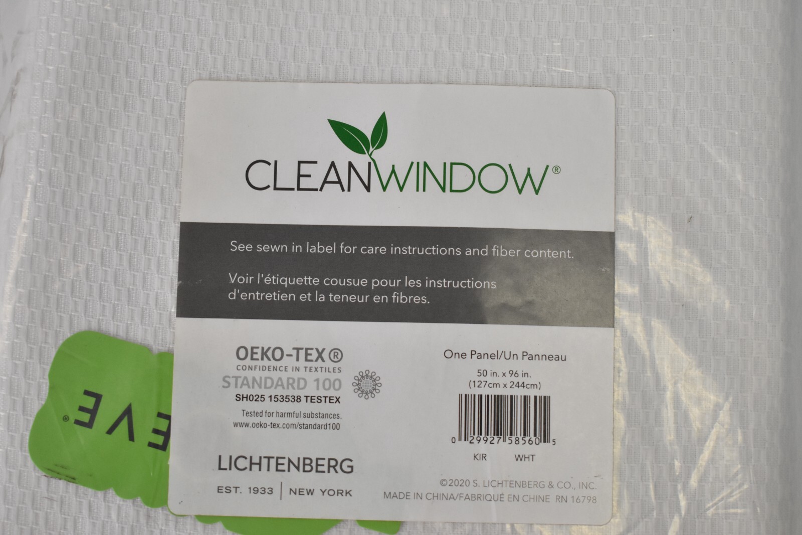 Lichtenberg Clean Window Raised Dobby Recycled Fiber Semi Sheer Curtain Panel