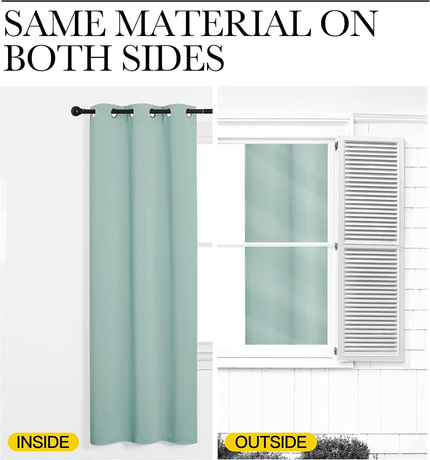 Blackout Curtain Panels for Bedroom, 2 Panels, W42 L60 inches