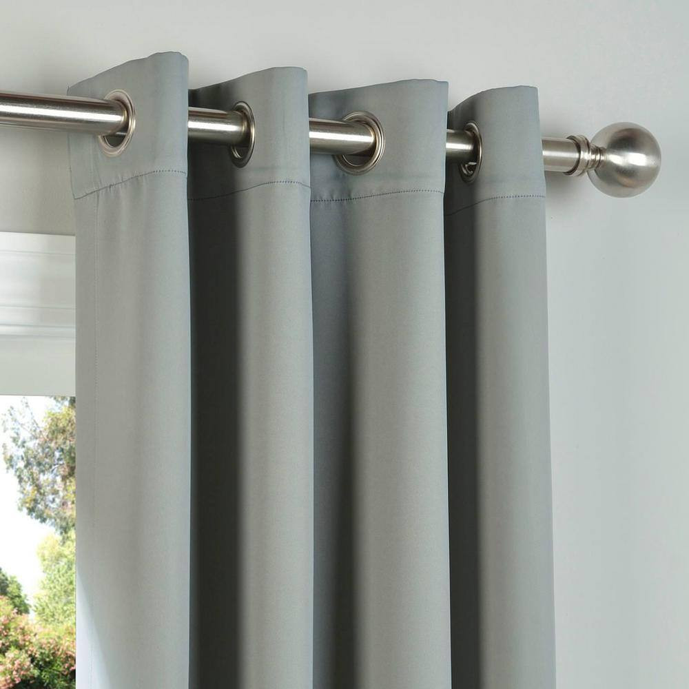 Neutral Grey Rod Pocket Room Darkening Curtain – 50 In. W X 63 In. L (1 Panel)