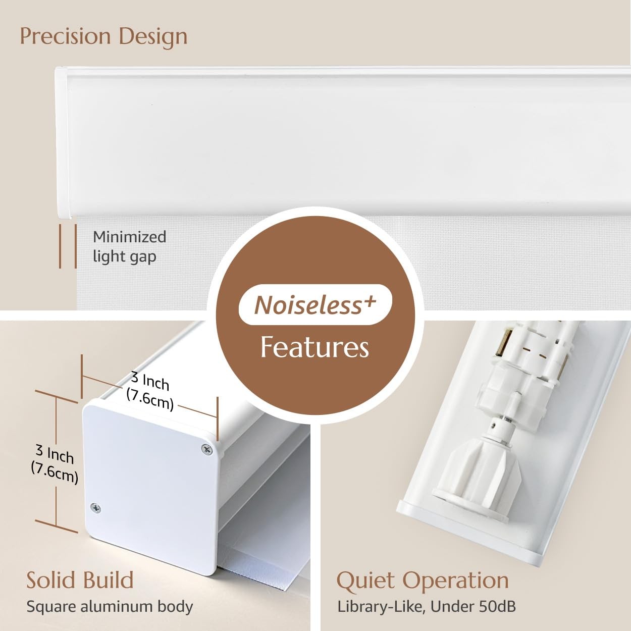 Foiresoft Cordless Solar Shades Roller Blinds Windows Light Filtering 3