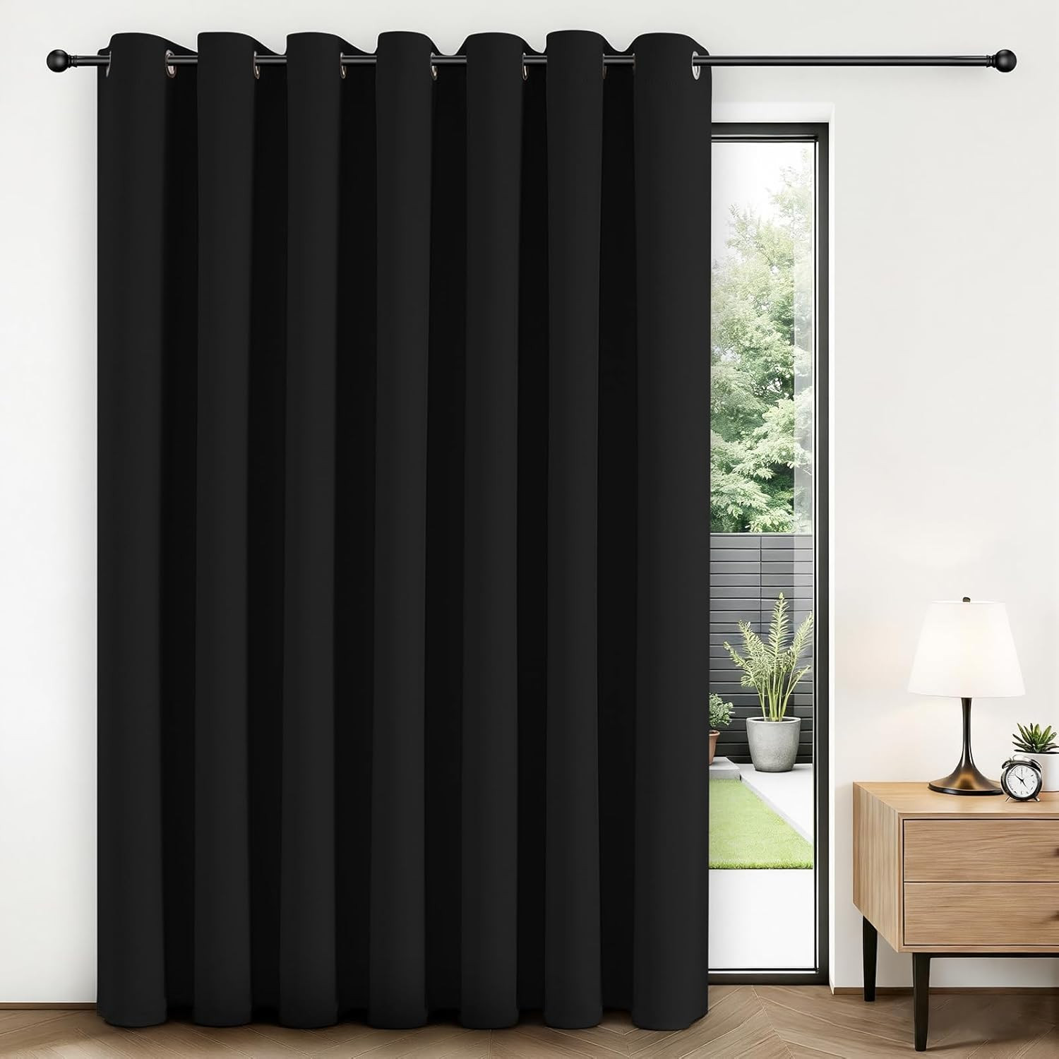 Joydeco Blackout Patio Sliding Door Curtains 84 Inches Long, Grommet Privacy Roo