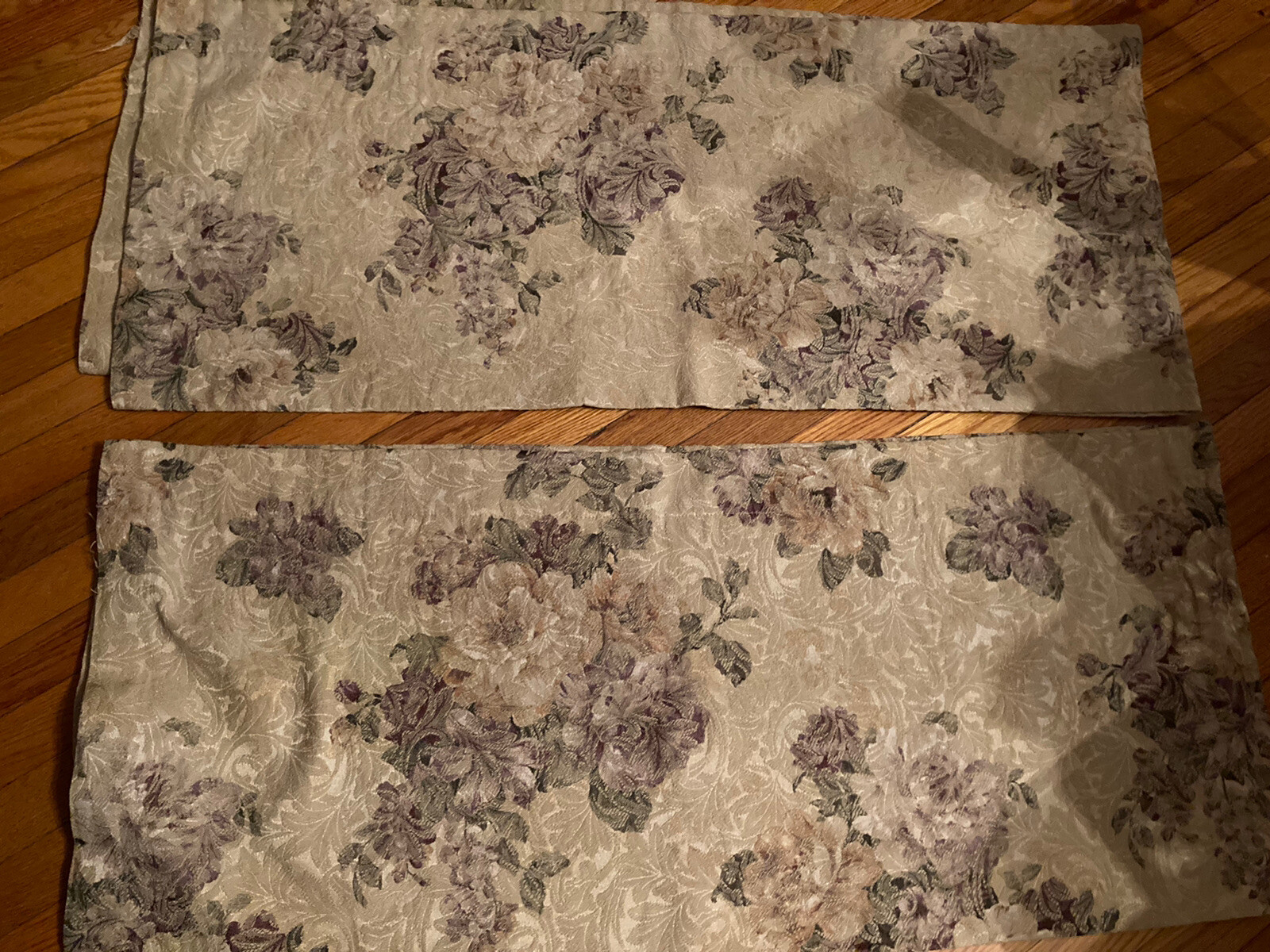 2 Valance’s Burlington Plum Tan Green Floral 82 Wide