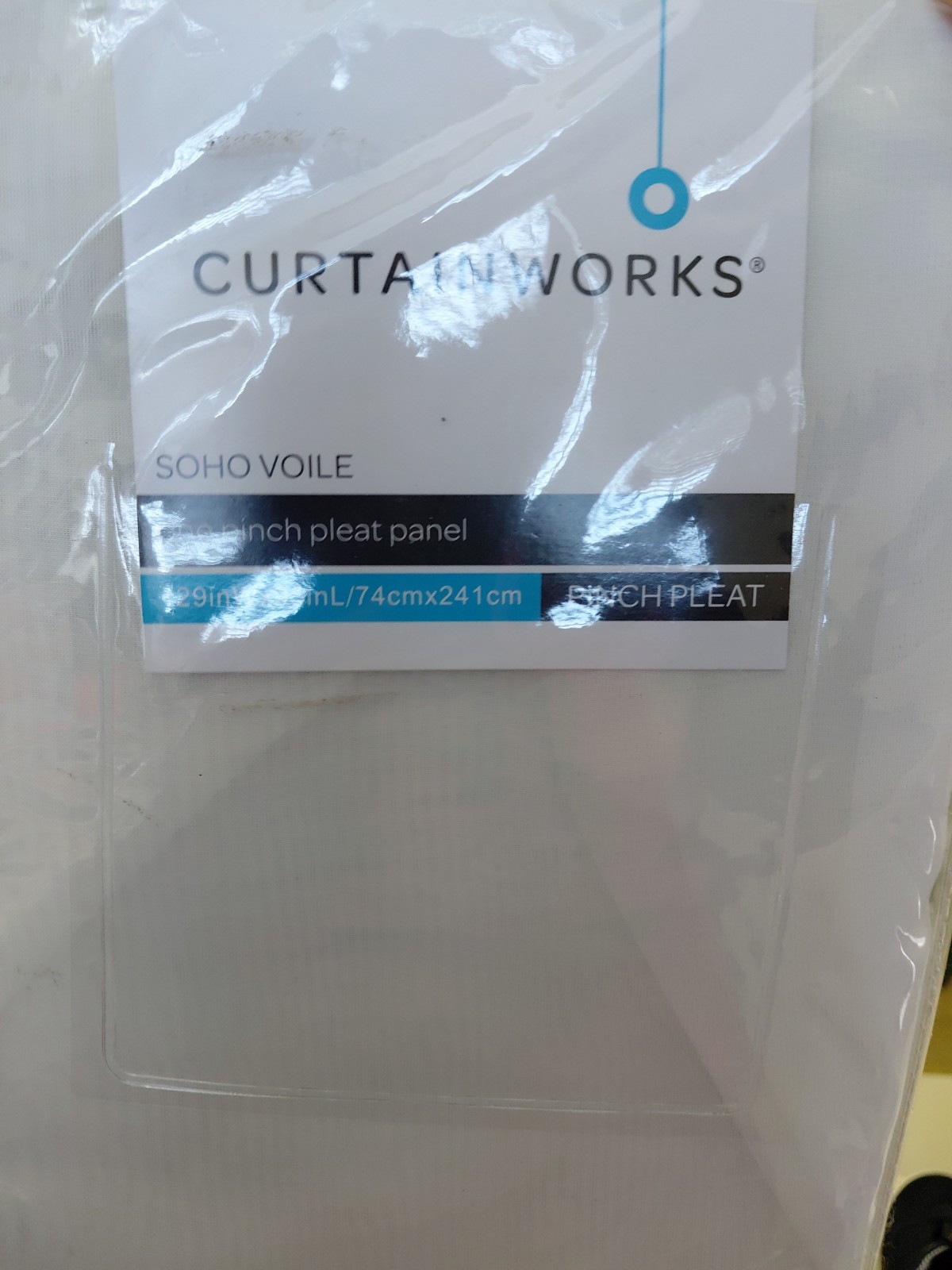 Curtainworks Soho Voile One Pinch Pleat Panel Curtain 29in W x 95in L Ivory