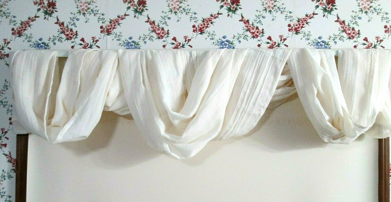 Madison Park 12 ft. x 42 in. Light Pink/Cream Gauze Swag Valance