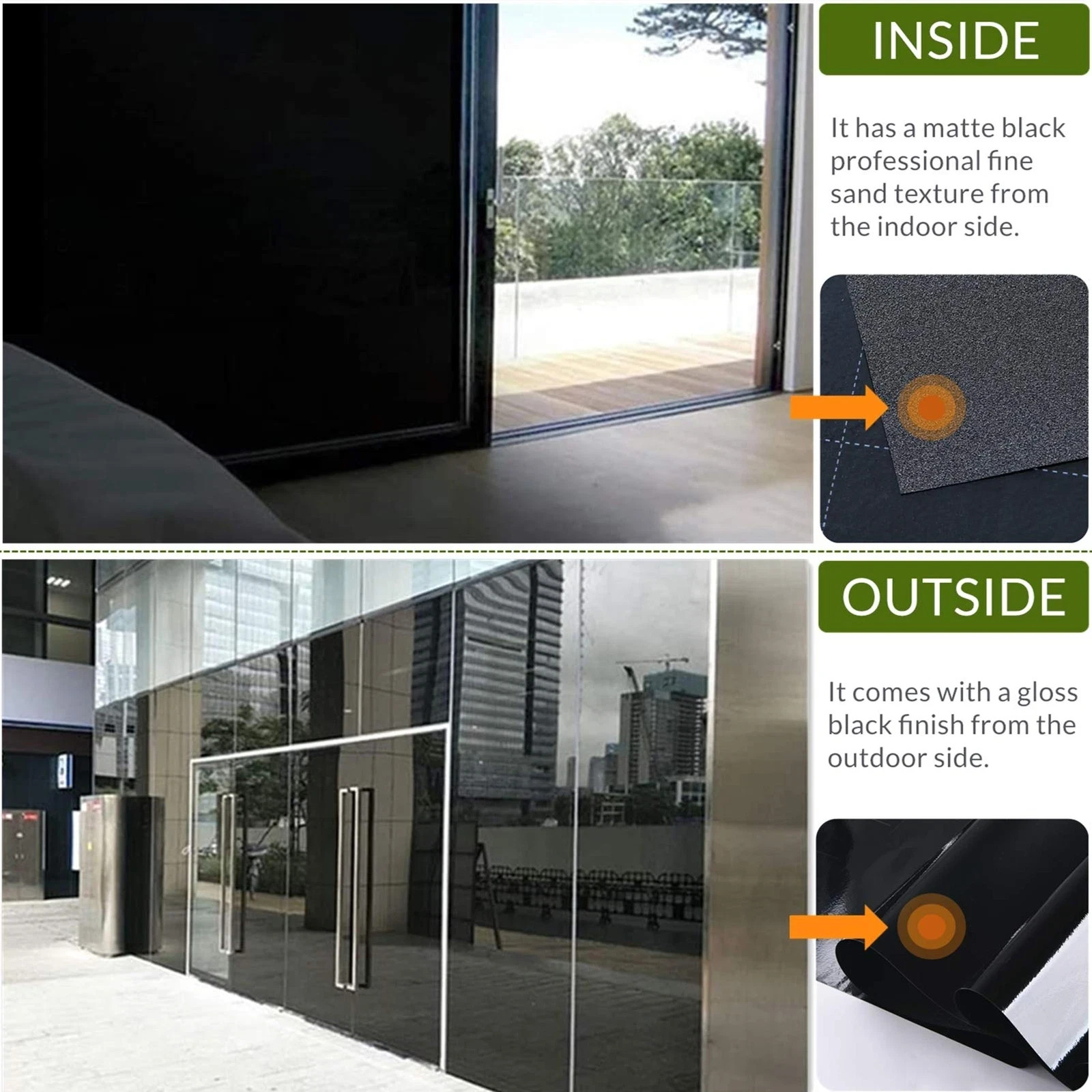 100% Light Blocking Static Cling Total Blackout Window Film, 23.6×78.7 Inch