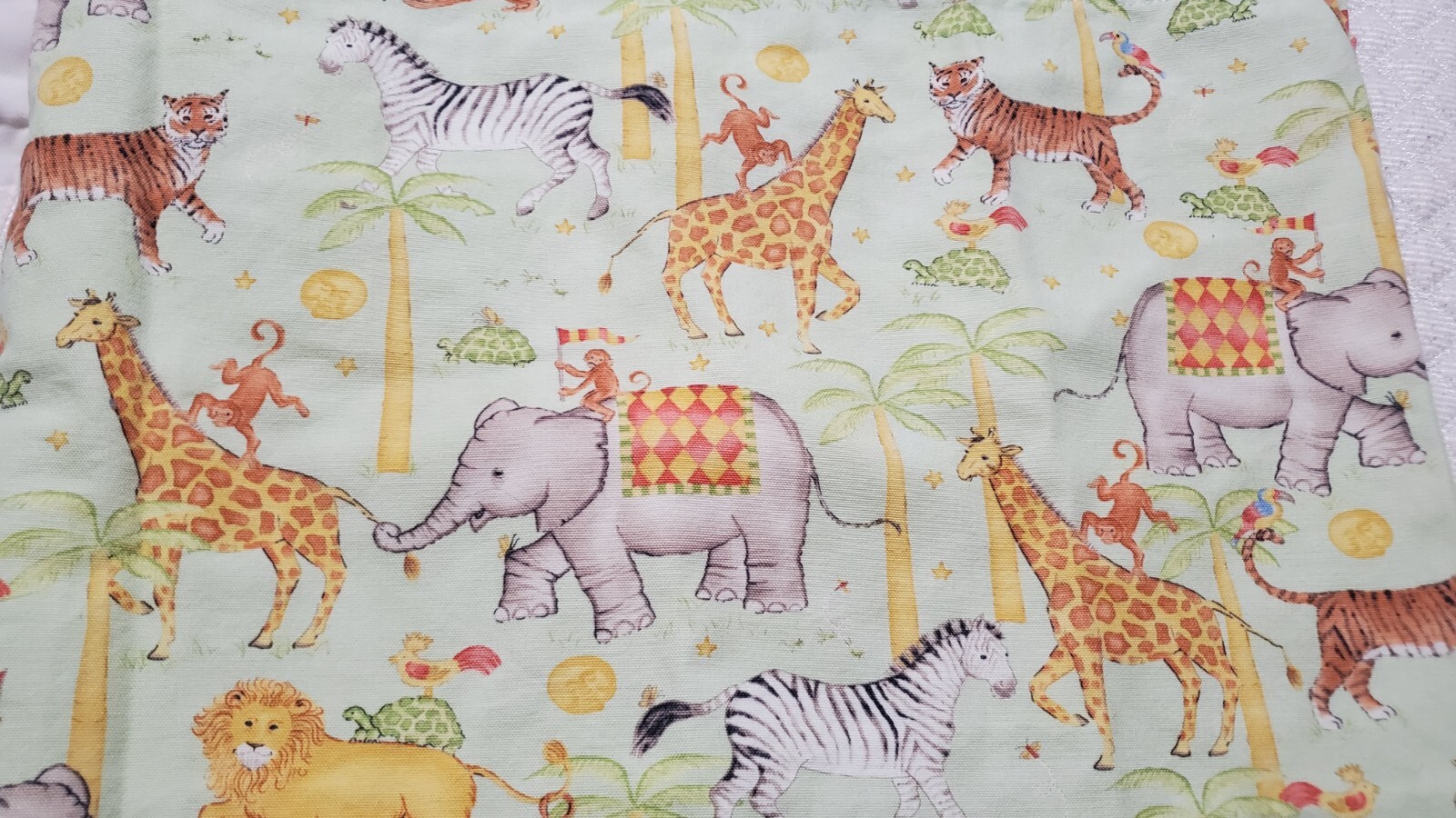 Safari Animal Valance Fabric Handmade Set Of 2 Read Description 72″x20″ 150″x20