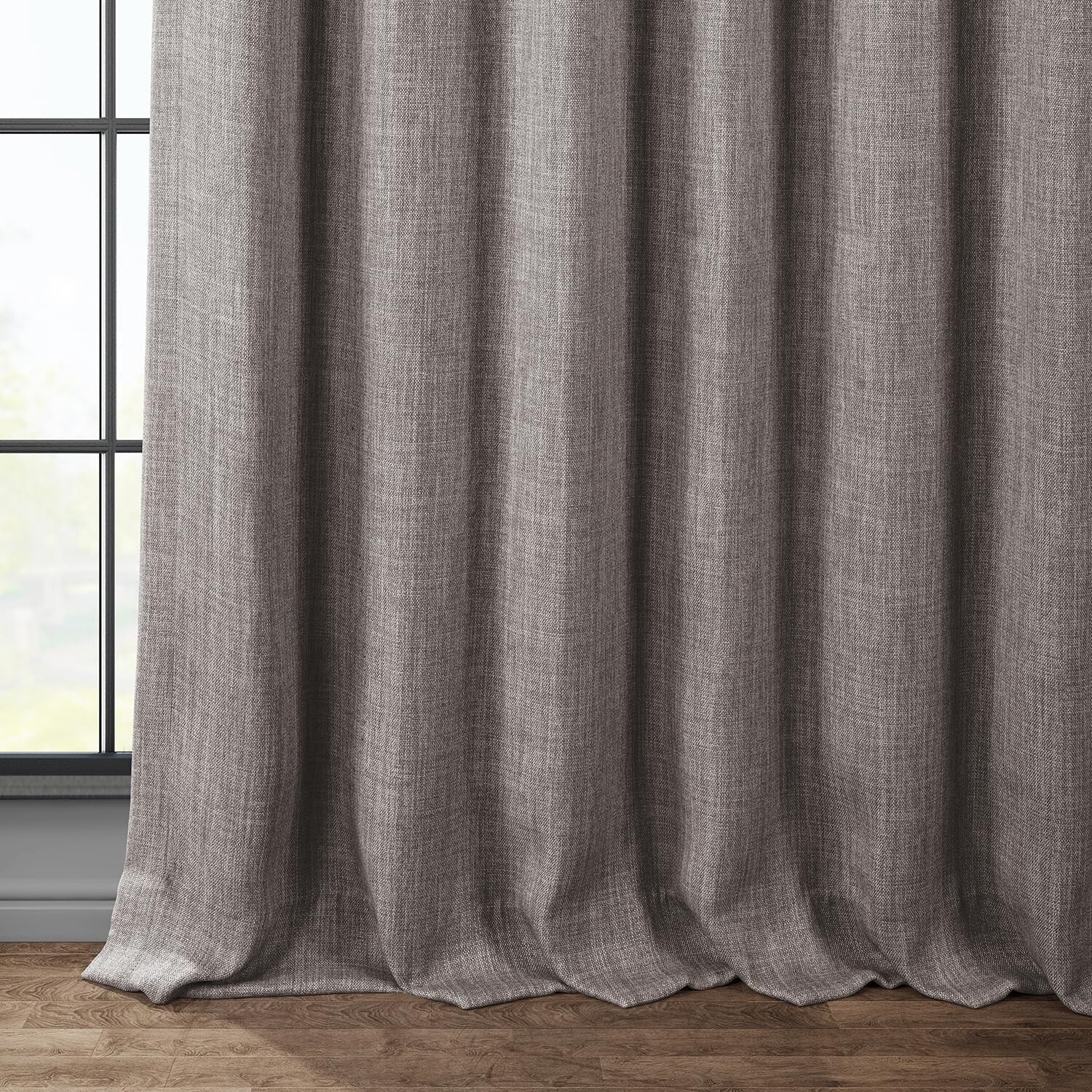 1 Panel Mink 120″L x 50″W Linen Darkening Curtains For Bedroom Living Room