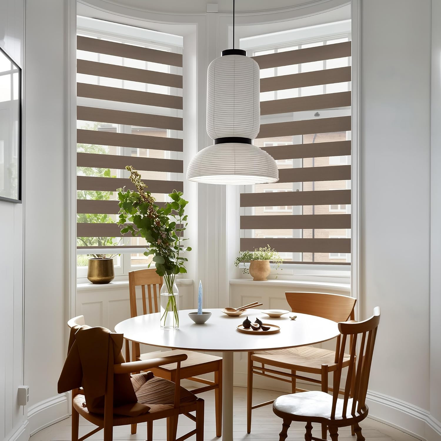 Corded Zebra Blinds – Room Darkening Dual Layer Privacy for Home & Office 39×72