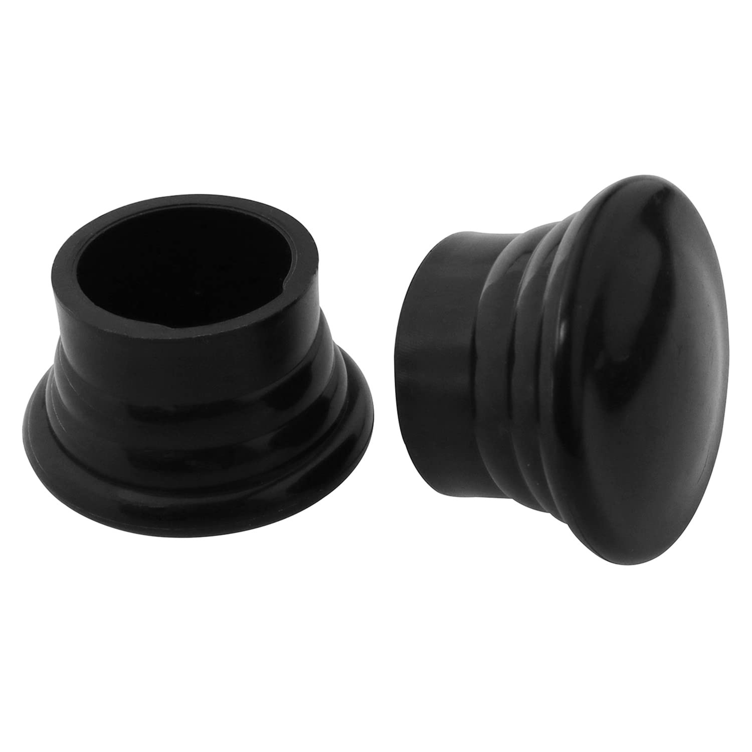AXLIZER Window Curtain Rod Cap 4PCS Black Plastic Pole End Plug Caps